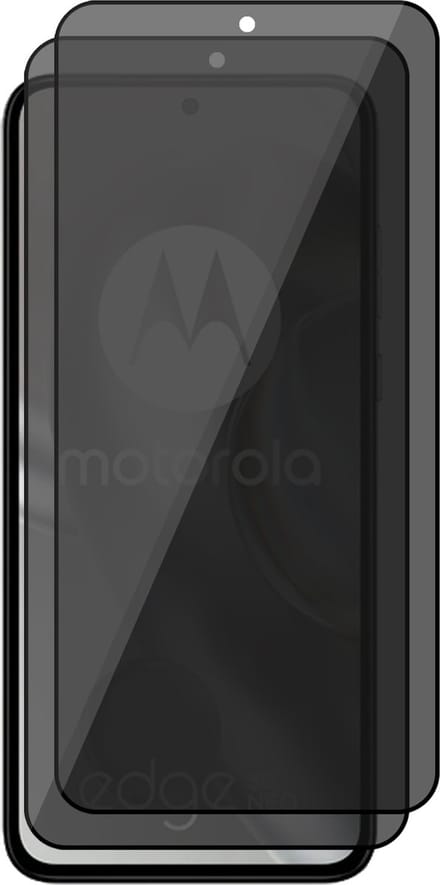 Privacy Screenprotector geschikt voor Motorola Edge 30 Neo - 2x Volledig Dekkend Glas Screen Protector