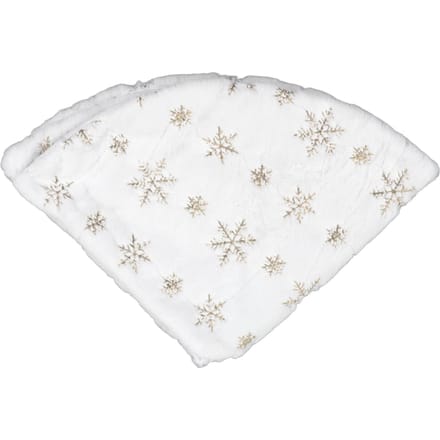 Jupe d'arbre de Noël 35,4 pouces Forme ronde Douce Confortable Blanche Tapis de support d'arbre de Noël pour la maison doré