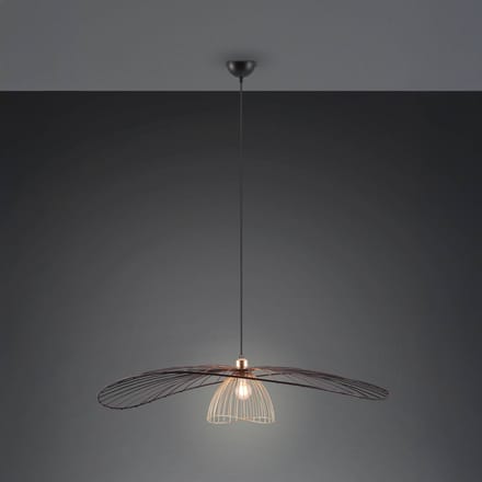Reality Leuchten Hanglamp Lauris, matzwart, Ø 100 cm, metaal, E27