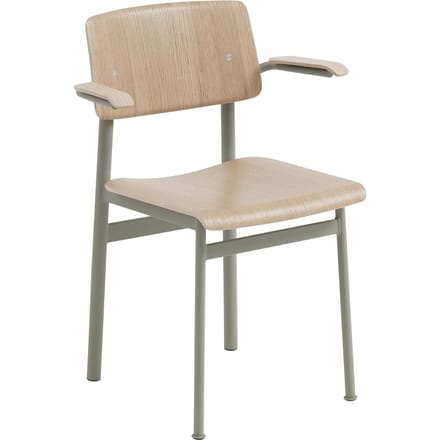 Muuto Loft Stoel - vert/ chêne - met armleuning