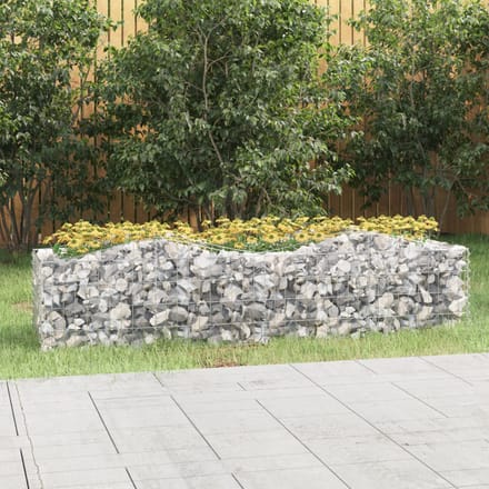vidaXL - Schanskorf - gewelfd - verhoogd - 200x50x50 - cm - gegalvaniseerd - ijzer