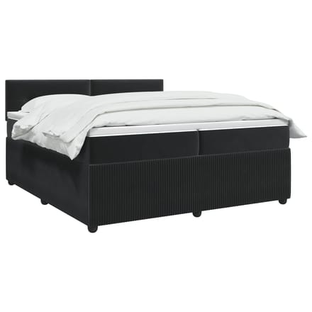 vidaXL - Boxspringbed - met - matras - Zwart - 200 - x - 200 - cm - Fluweel