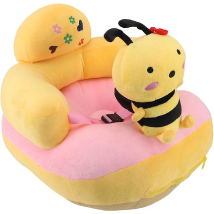 Babybank Stoel Vloerondersteuning Stoel Bluetooth Pluche Schattig Cartoon Dier Verstelbare Baby Leer Zitten Stoel met USB orange