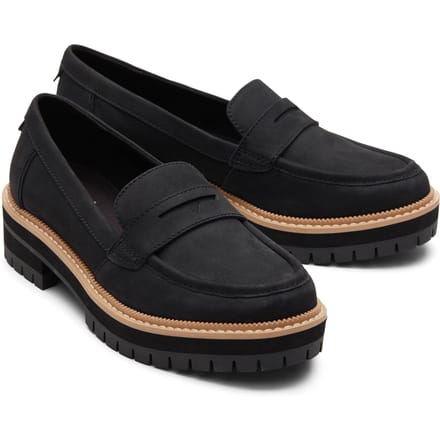 TOMS Cara Leather zwarte damesschoenen