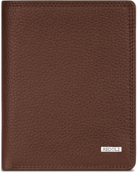 Redolz Leather Essentials HF portemonnee RFID-leer 9,5 cm, uitklapbaar - Jongens - Staand formaat - cognac