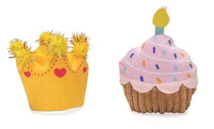 Beeztees knuffel cupcake en kroon 10 x 8 x 3 cm 2 stuks