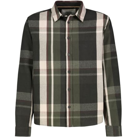 Sublevel Longsleeve - CHECK SHIRT IN HERRINGBONE STRUCTURE - S tot XXL - voor Mannen - groen-grijs