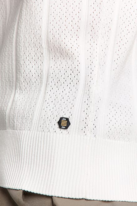 No Excess Pullover Short Sleeve Polo Button Solid Jacquard Offwhite Talla: XXL | Polos Outlet | Hombre | Blanco