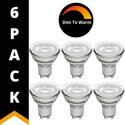 DimToWarm LED GU10 lampen - Dimbaar naar extra warm wit - 3W 50W - MR16 - 6 Spotjes - Ledlamp - Dimmer