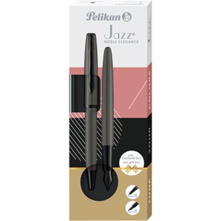 Schrijfset Pelikan Jazz Noble Elegance K36+P36 metaal stone