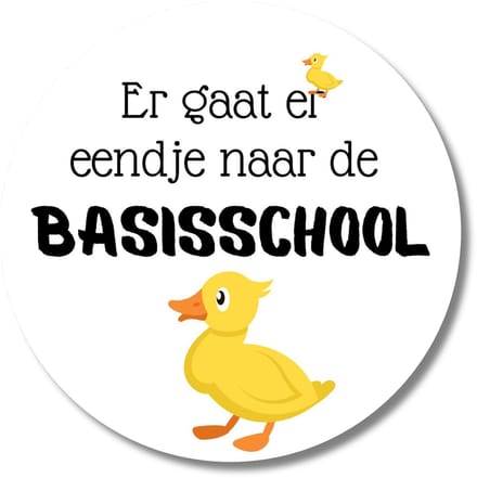 Stickers basisschool – Er gaat er eendje – afscheid – 20 stuks – eendje geel