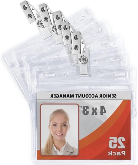 Horizontale Kaarthouder - Naam Badge - Identificatie Tonen - Waterdicht PVC - 10x7 cm - Transparant