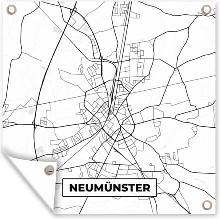 Tuindoek Plattegrond - Neumünster - Kaart - Stadskaart - 100x100 cm