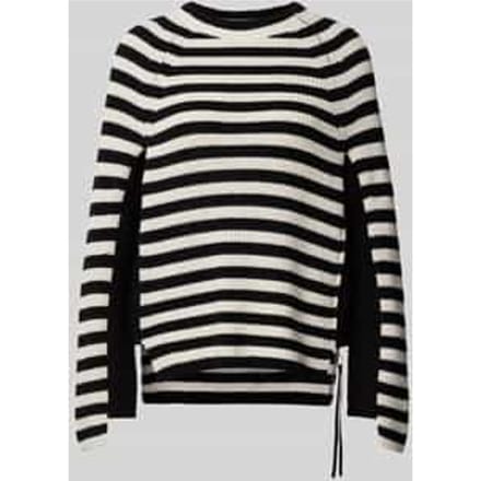 Gebreide pullover met geribde ronde hals
