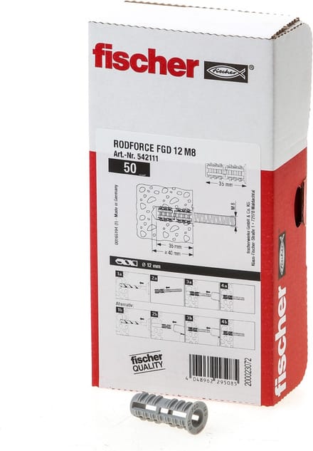 Fischer FGD 12 M8 Rodforce slagplug - M8 - Ø12 x 35mm (50st)