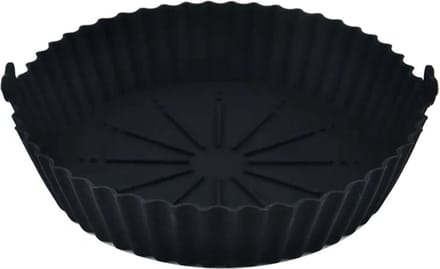 New Age Devi - Luxe Airfryer Siliconen Bakje - Heteluchtfriteuse Accessoires - Airfryer Accessoires - 20CM - Zwart