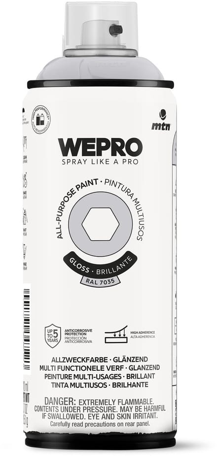 Spuitbus Ral 7035 Grijs Glans MTN WEPRO ALL-PURPOSE PAINT 400ML