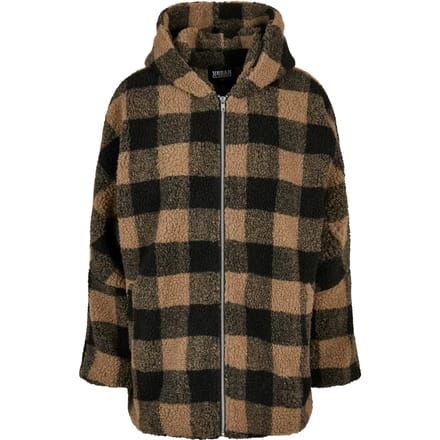 Urban Classics - Oversized Check Sherpa Winterjas - M - Beige