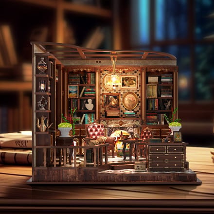 Suntac Book Nook Bouwpakket - Left Bank Study - 248 Onderdelen - Met LED Verlichting