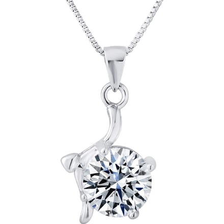 Solitaire hanger fancy zirkoniumoxide 925 geleverd met aangeboden ketting