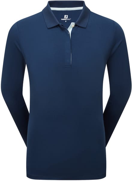 Footjoy ThermoSeries Langemouw Golfpolo Navy