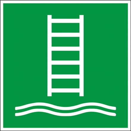 Vluchtladder sticker - ISO 7010 - E059 100 x 100 mm