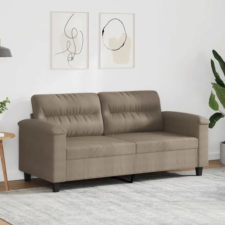 vidaXL - Tweezitsbank - 140 - cm - microvezelstof - taupe