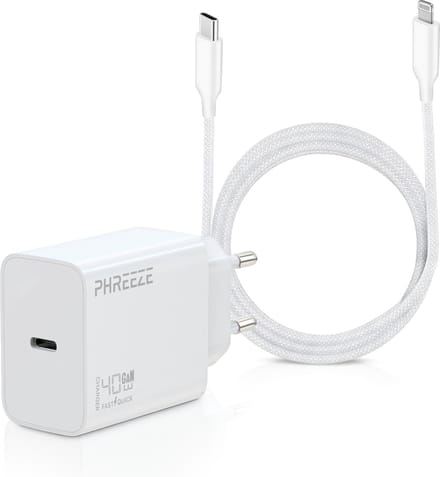 Snellader geschikt voor Lightning naar usb C Kabel 3 Meter - 40w - Geschikt voor Apple iPad iPhone Oplader usb C Adapter Lader Stekker