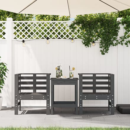 vidaXL - Tuinstoelen - 2 - st - 61,5x53x71 - cm - massief - grenenhout - grijs