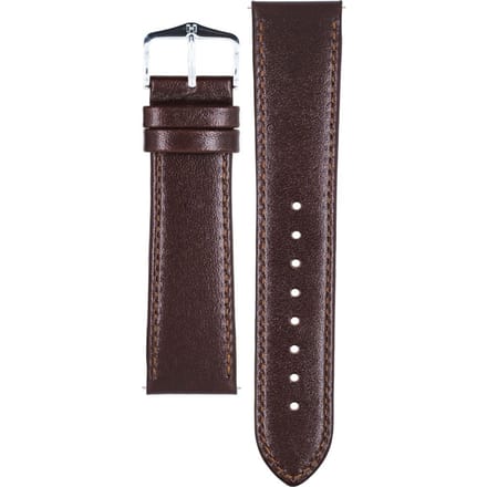 Hirsh Horlogeband -  Osiris Donkerbruin - Leer - 22mm