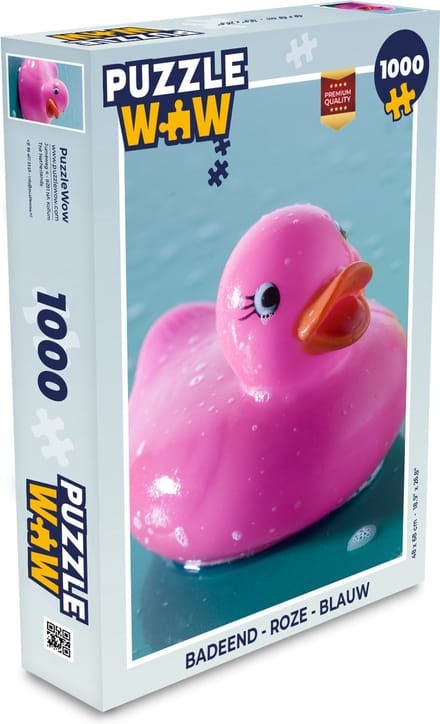 Puzzel Badeend - Roze - Blauw - Legpuzzel - Puzzel 1000 stukjes volwassenen