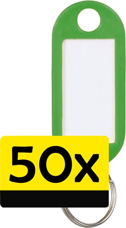 Sleutellabels Label Sleutel Sleutelhanger Gekleurde Bagagelabel Sleutelhanger Reislabel - Groen - 50 Stuks