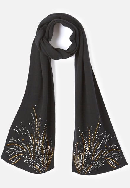 Damart - Sjaal met mooie studs - Dames - Zwart - Eén maat