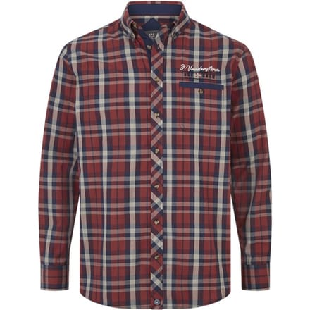 Jan Vanderstorm herren Overhemd - 45/46 - donkerrood - Plus Size