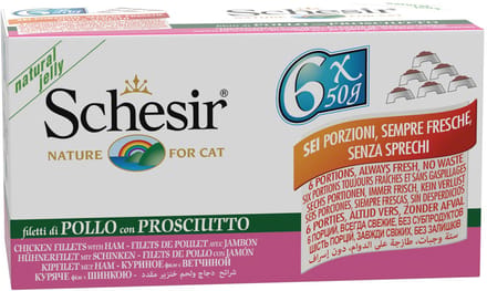 Schesir Kattenvoer Kipfilet - Ham - 6 x 50 gr