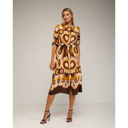 Midi shirtjurk met etnische print