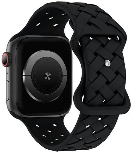 Beline Apple Watch Silicone Geweven band 38/40/41mm zwart/zwart doosje