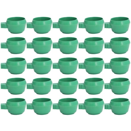 25 stuks Mini Vogel Papegaaien Voedsel Waterbak Inleg Installatie Rond Groen Papegaaien Kleine Voedsel Water blue
