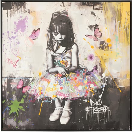 J-Line wanddecoratie Ballerina - canvas - mix