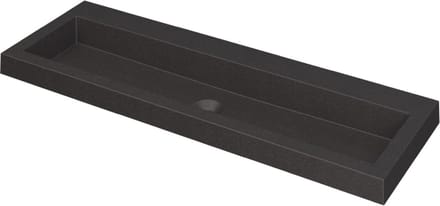 INK Dock wastafel quartz zonder kraangat 120x6x40cm, quartz zwart