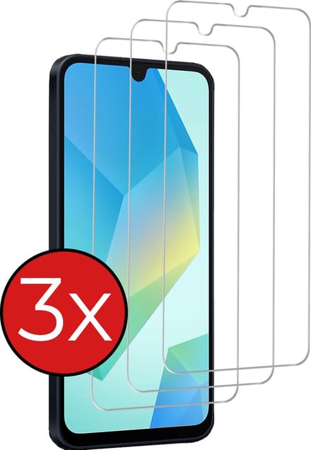Screenprotector - 3 Stuks - Geschikt voor Samsung Galaxy A16 - Extra Sterk - Beschermglas - Gehard Glas - Tempered Glass - Screen Protector