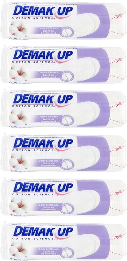 Demakup Zacht & Efficiënt Make-up Wattenschijfjes Multi Pack - 6 x 60 Stuks