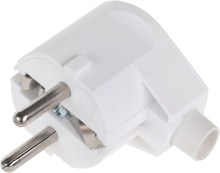 ELGOTECH WT-20 - Haakse stekker met aarding - Wit