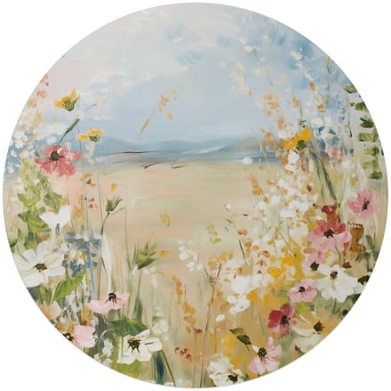 Glasschilderij Veld in bloei - Ø 70 - Glas - REINDERS