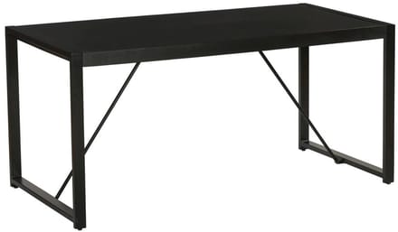 Eettafel Flora rechthoekig 160cm zwart duurzaam mangohout eetkamertafel