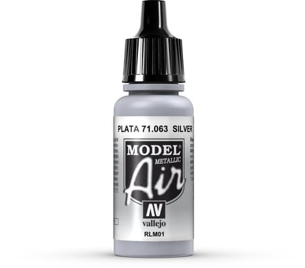 Vallejo Hobbyverf Acrylverf - 71063 Model Air Silver - Acryl Verf flesje - 17 ml