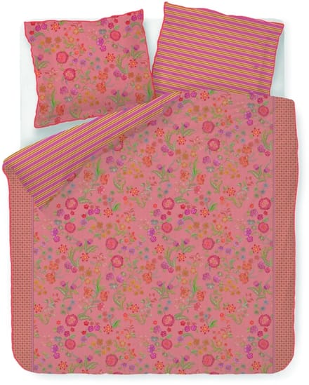 Pip Studio Coco Flower dekbedovertrek - Tweepersoons - 200 x 200/220 cm - Koraal