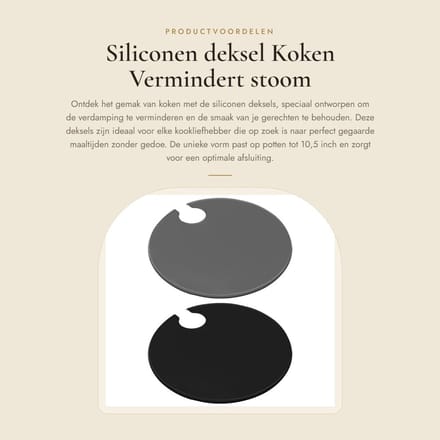 Dailygoods- Deksel 28 cm - Dekselhouder - Dekselopener - Sous Vide-deksel - Siliconen - Voedingskwaliteit