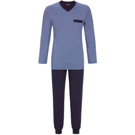 Ringella Blauwe heren pyjama katoen Blauw man L