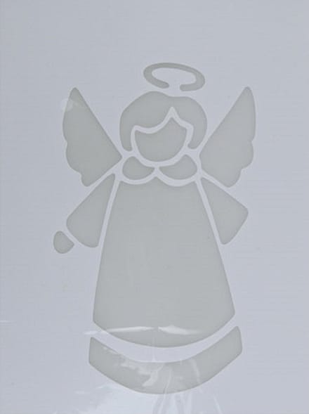 Kerst raamsjabloon kerstengel - wit - 35 cm - raamdecoratie - kerstversiering - sneeuwspray sjabloon